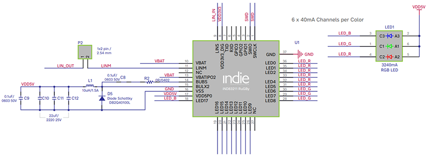 indie Semiconductor iND83211 LED Lighting Driver IC